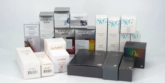 Caja de regalo de empaquetado de papel cosmético del perfume del lápiz labial del diseño personalizado para el cuidado del cabello del cuidado de la piel del maquillaje