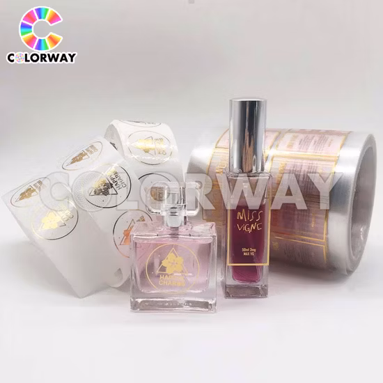 Cuidado de la piel Maquillaje Rollo personalizado a prueba de agua Holograma Lámina de plata dorada Estampado UV Impreso Medicina farmacéutica Drogas Perfume Cosmético Etiqueta autoadhesiva