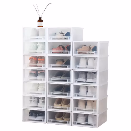 Cajas de zapatos transparentes de acrílico, organizador de caja de almacenamiento de zapatos de zapatillas de deporte de plástico